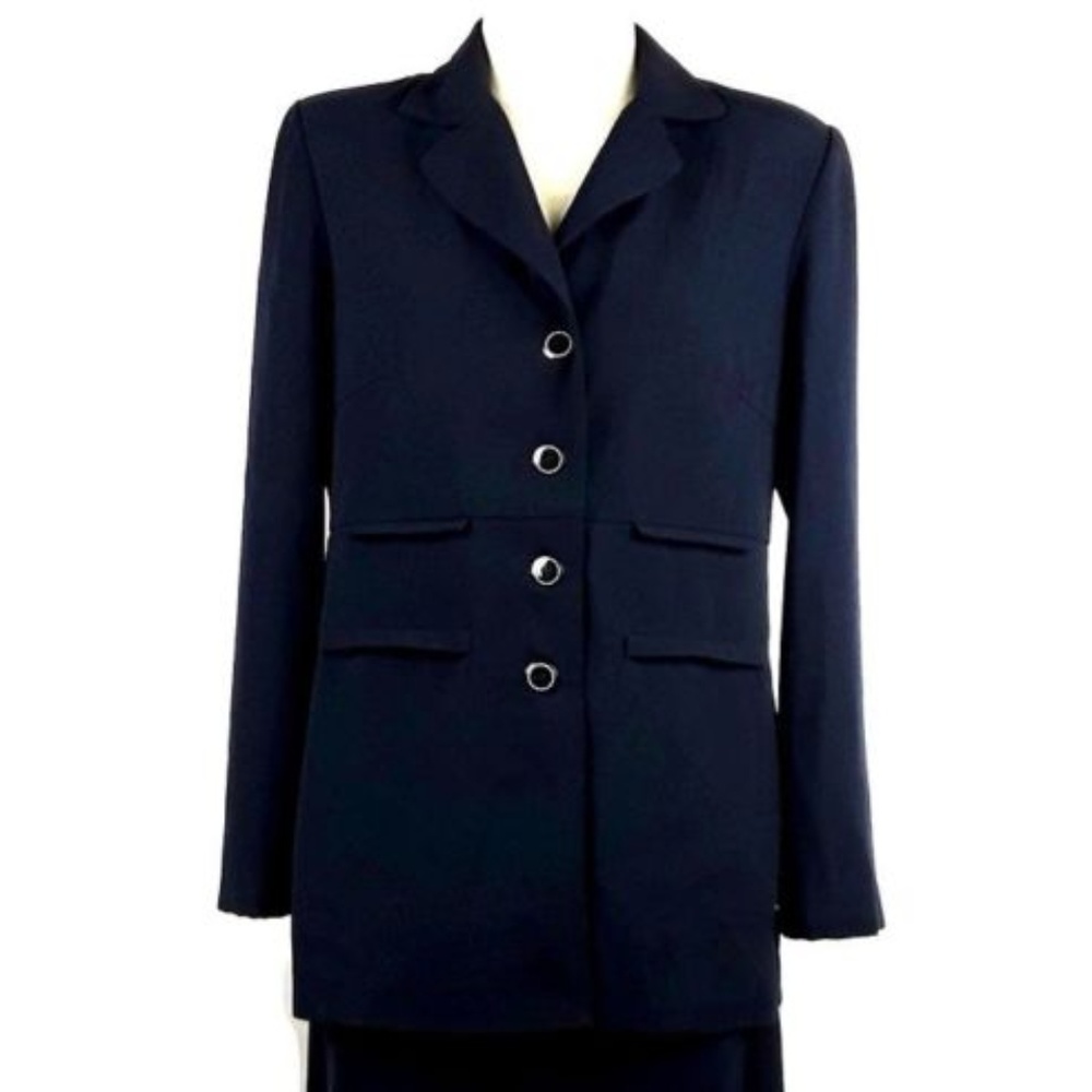 Danny & Nicole Maxi Skirt Suit Navy Sz 12